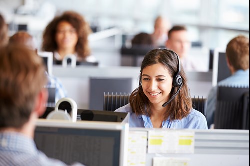 Young woman working at an office