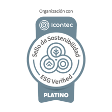 TP in Colombia awarded ICONTEC Platinum Sustainability Seal, badge image.