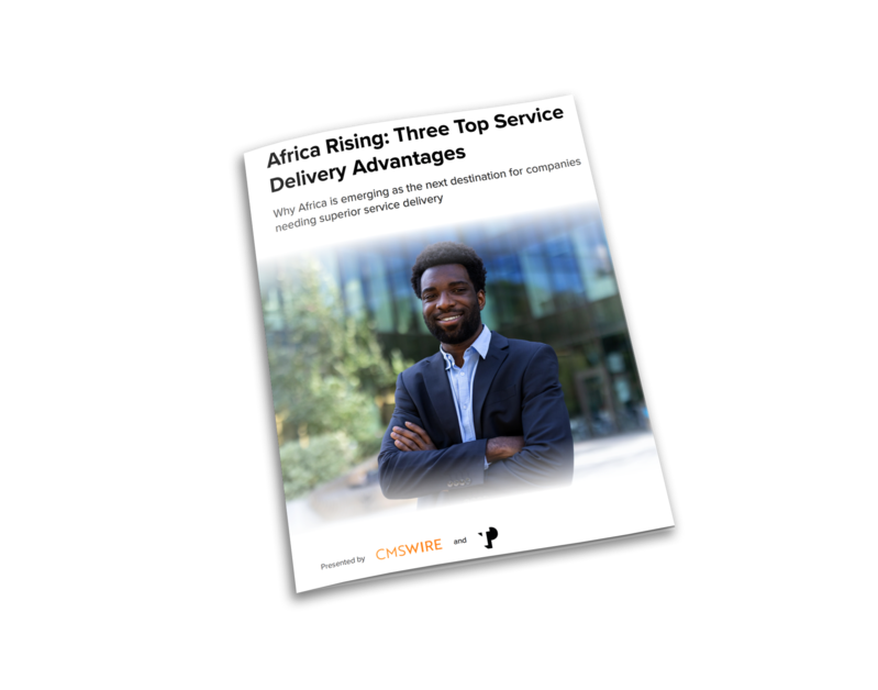 Africa rising: Three top service delivery advantages mockup. 