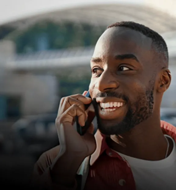 Man talking on the phone.