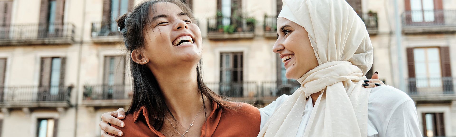 Friends hugging each other Friends hugging each other