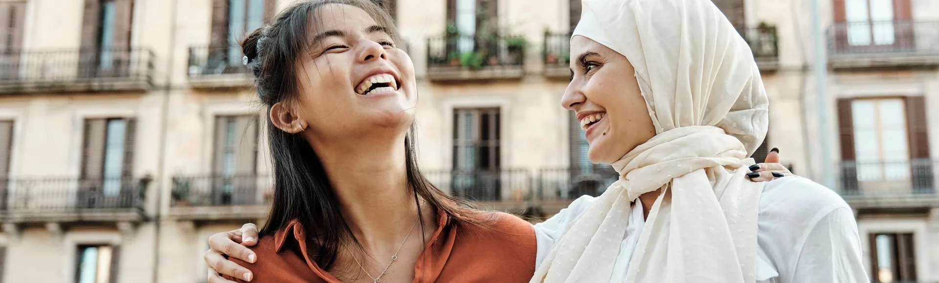 Friends hugging each other