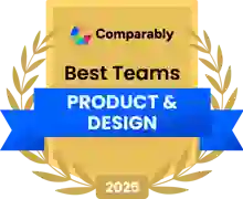 Comparably Best Product&Design team awards badge 2025 