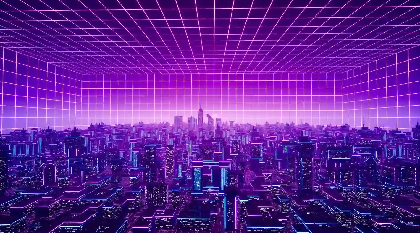 Futuristic digital cityscape representing TP’s new global headquarters in the metaverse.