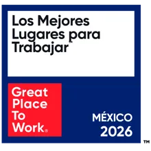 2026 Best Workplaces™ by GPTW® award badge - TP in Mexico 