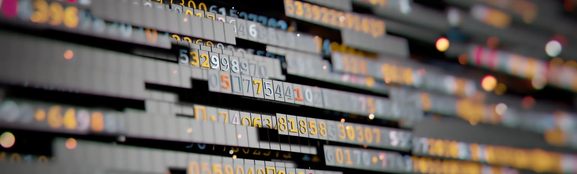 Data server visualization with numerical analytics on screen.