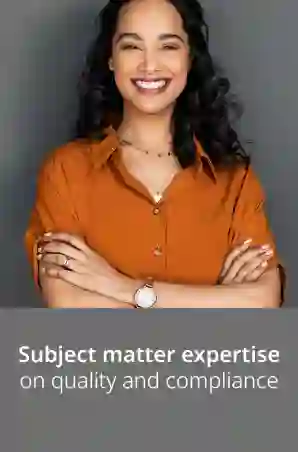 Smiling business woman with crossed arms
