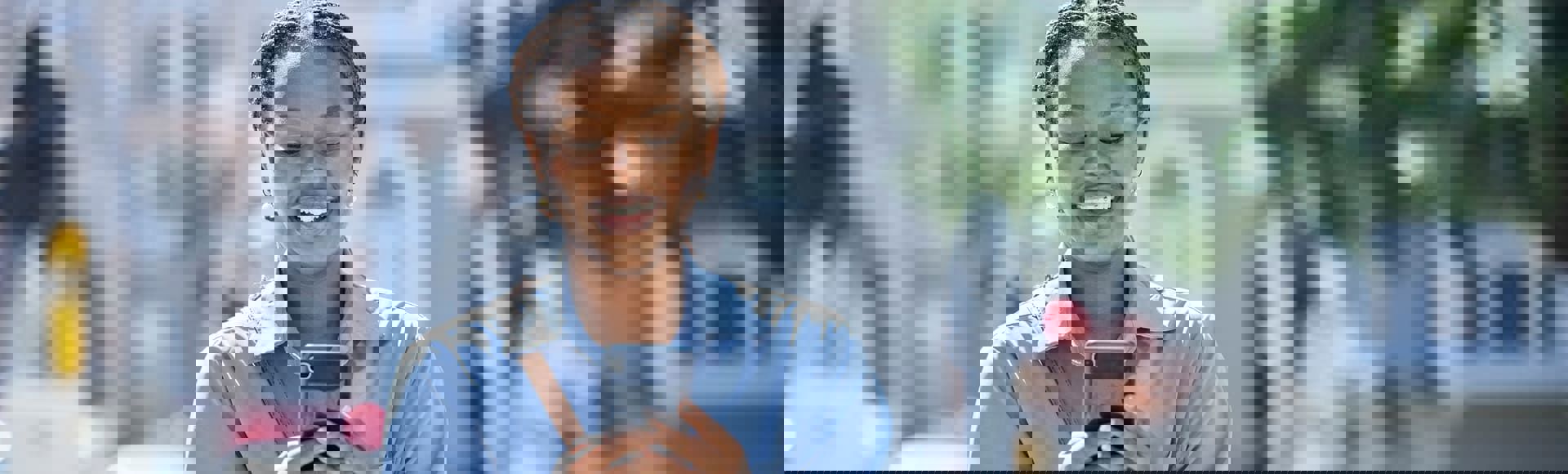 Girl browsing smartphone