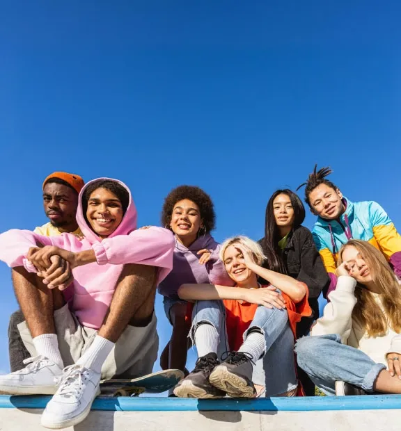 Group of smiling friends taking a picture