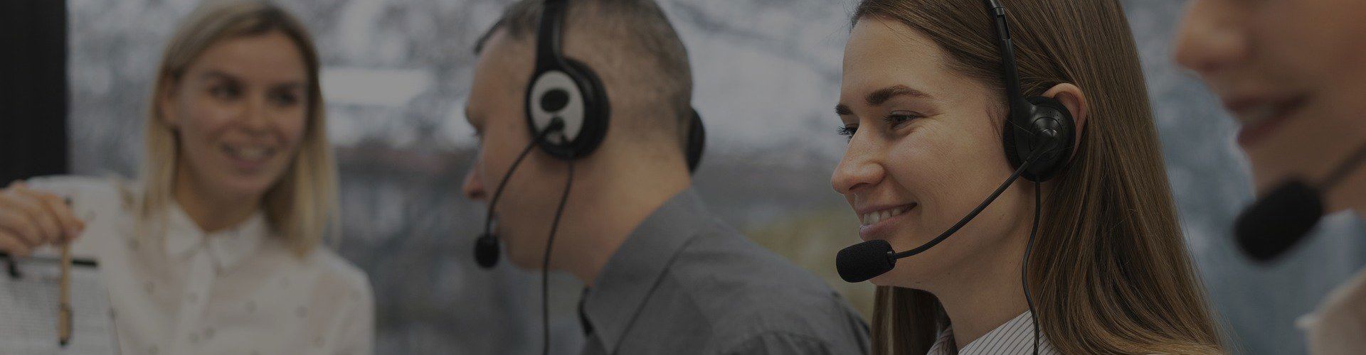 Kundserviceteam med headset