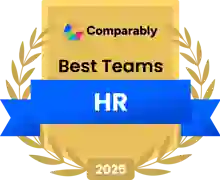 Comparably Best HR team awards badge 2025 