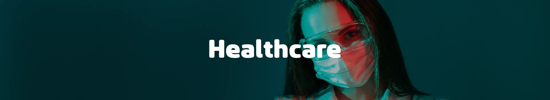 Healthcare banner with female doctor wearing protective mask and glasses under the word Healthcare. Healthcare banner with female doctor wearing protective mask and glasses under the word Healthcare.