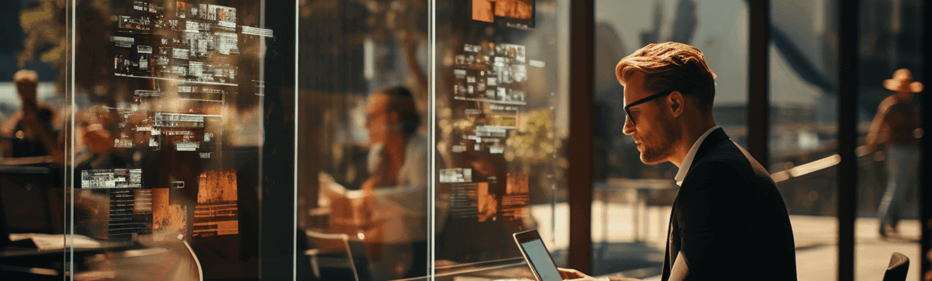 Business man working on his computer.
