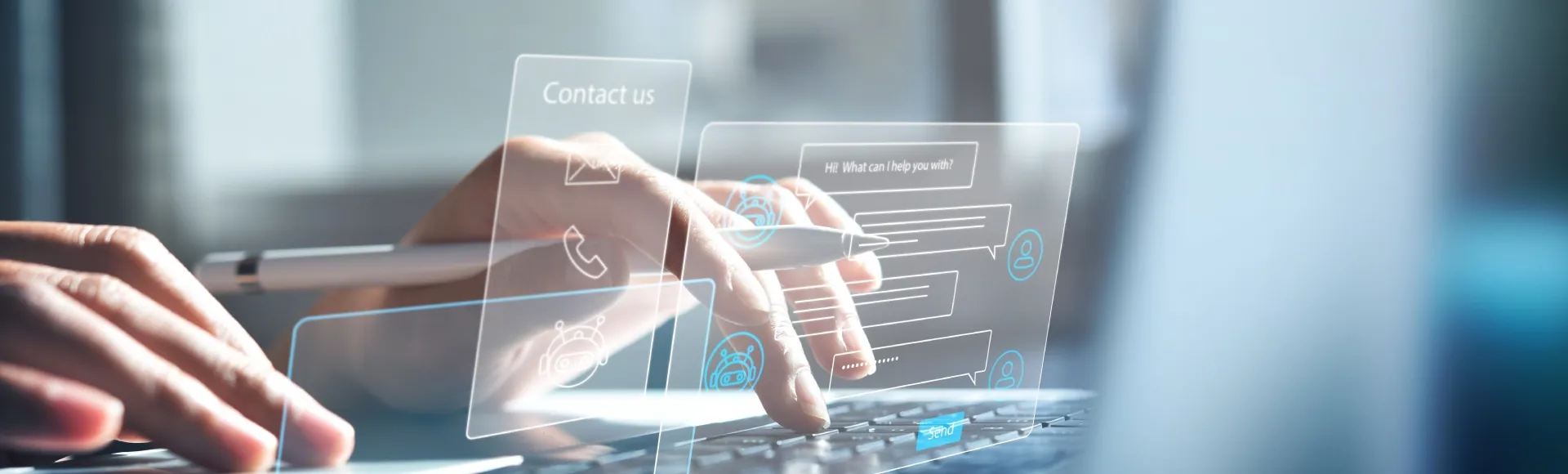 Close-up of a developer configuring a conversation between a person and an AI agent.