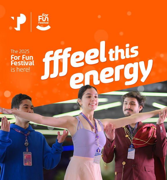 TP For Fun Festival 2025 banner with the phrase “Ffeel this energy” and three smiling performers with open arms.