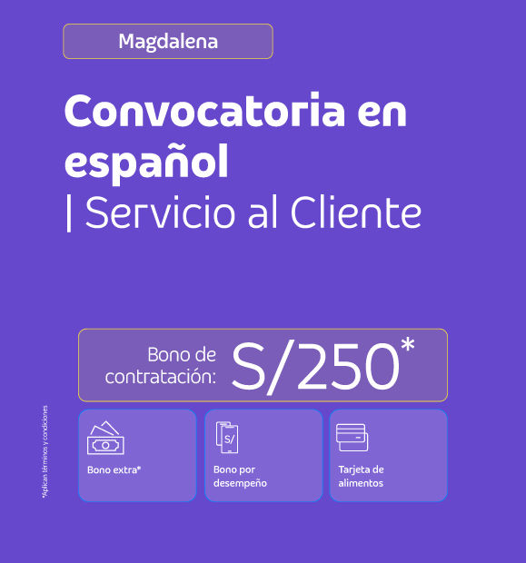 Convocatorias en español para Servicio al Cliente