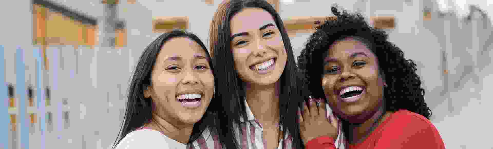 Happy women smiling 