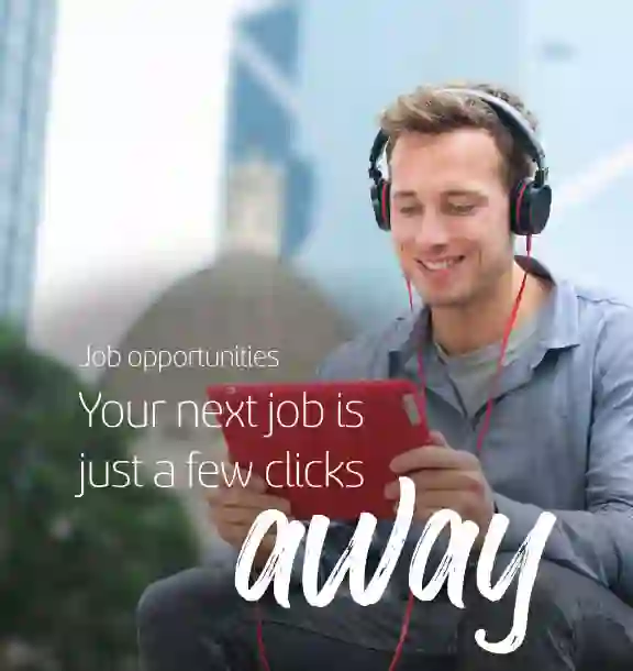 Man listening to music on his tablet