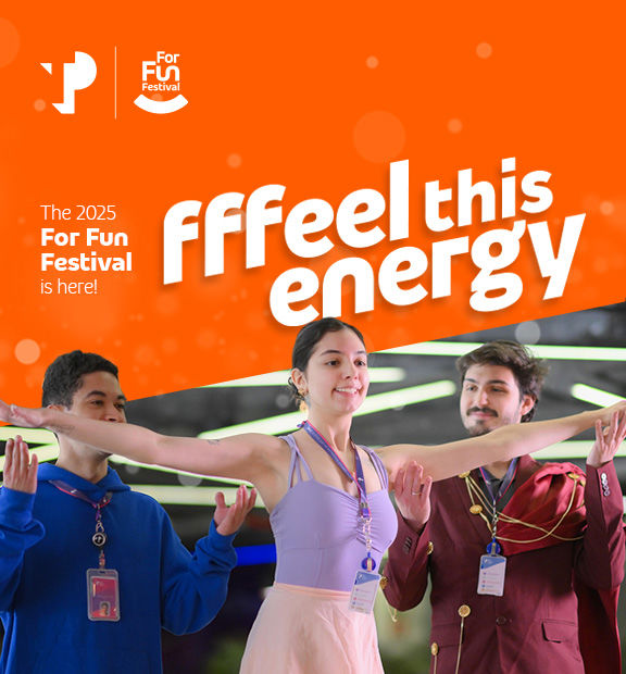 TP For Fun Festival 2025 banner with the phrase “Ffeel this energy” and three smiling performers with open arms.