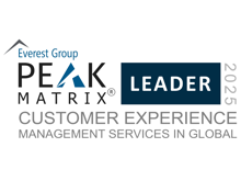 Everest Group Peak Matrix for excellence in Customer Experience Management 2025 - Leader badge