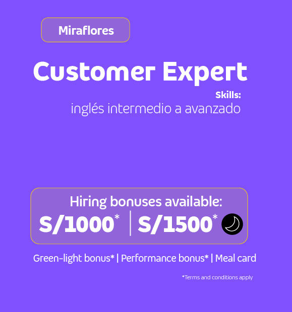 Convocatorias Bilingües en Miraflores con excelentes beneficios 