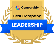 Comparably Best Leadership awards badge 2025 