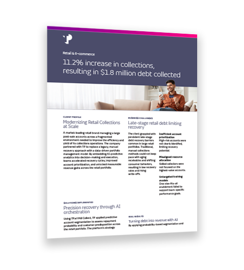 TP retail e-commerce case study showing an 11.2% increase in collections and $1.8M recovered.