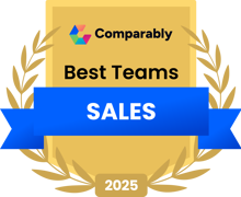 Comparably Best Sales team awards badge 2025 