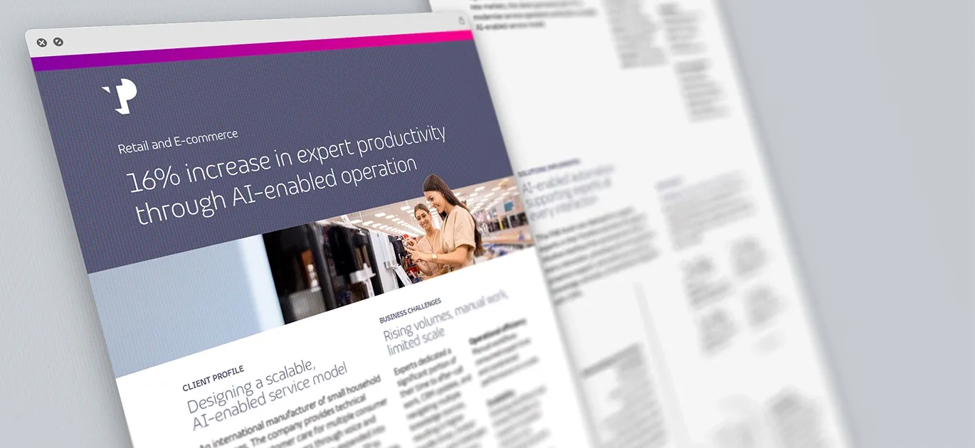 16% increase in expert productivity through AI-enabled operation case study mockup. 