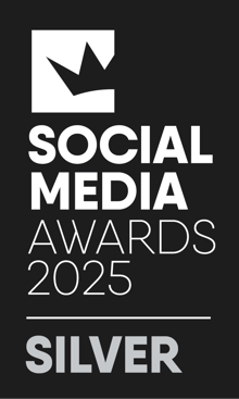 2025 Social Media Awards silver badge.