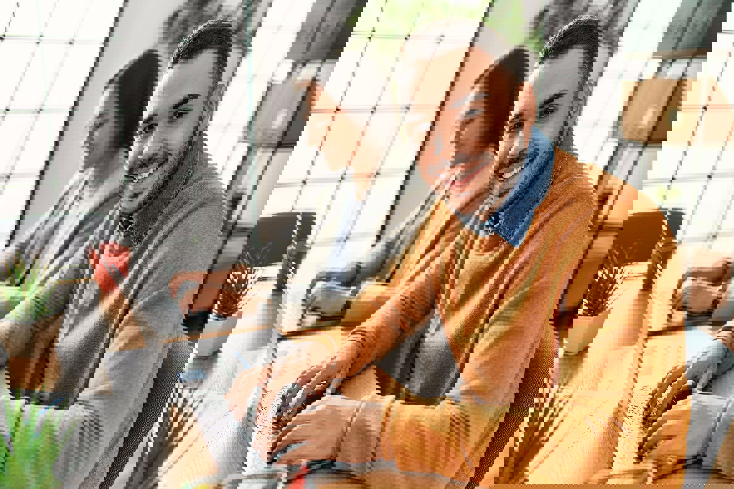 Man working on a computer