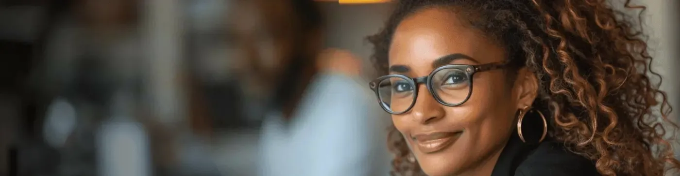 African business woman smiling at the camera