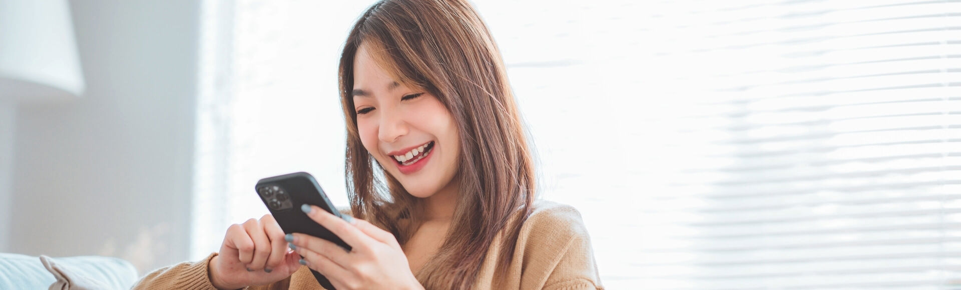 Young girl on smartphone