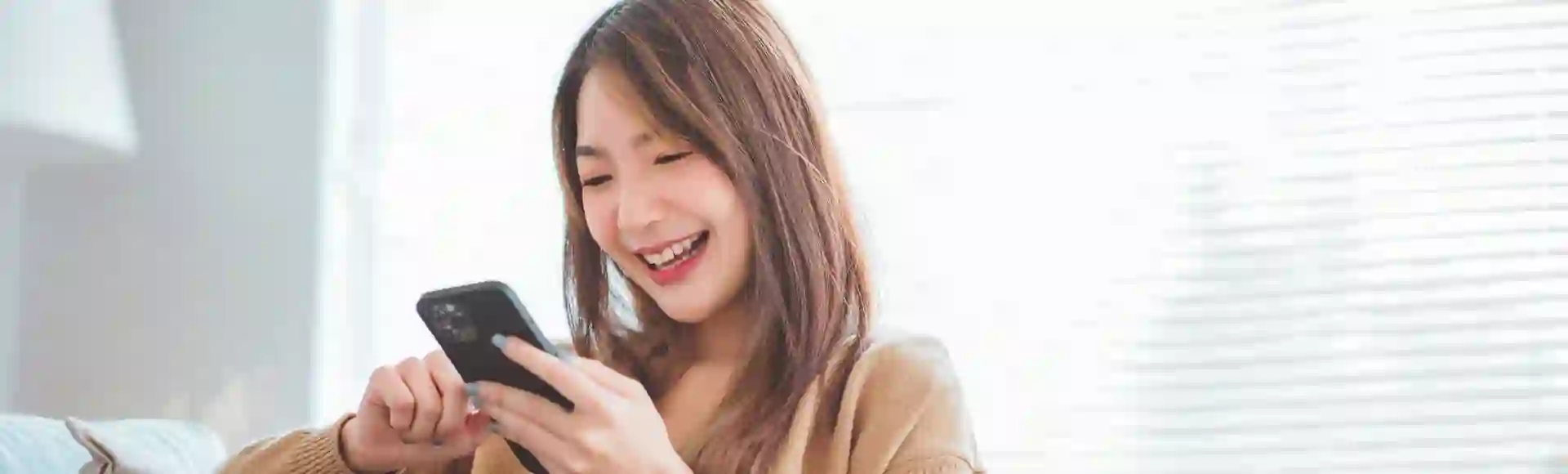 Young girl on smartphone