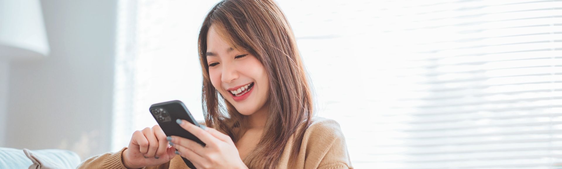 Young girl on smartphone Young girl on smartphone