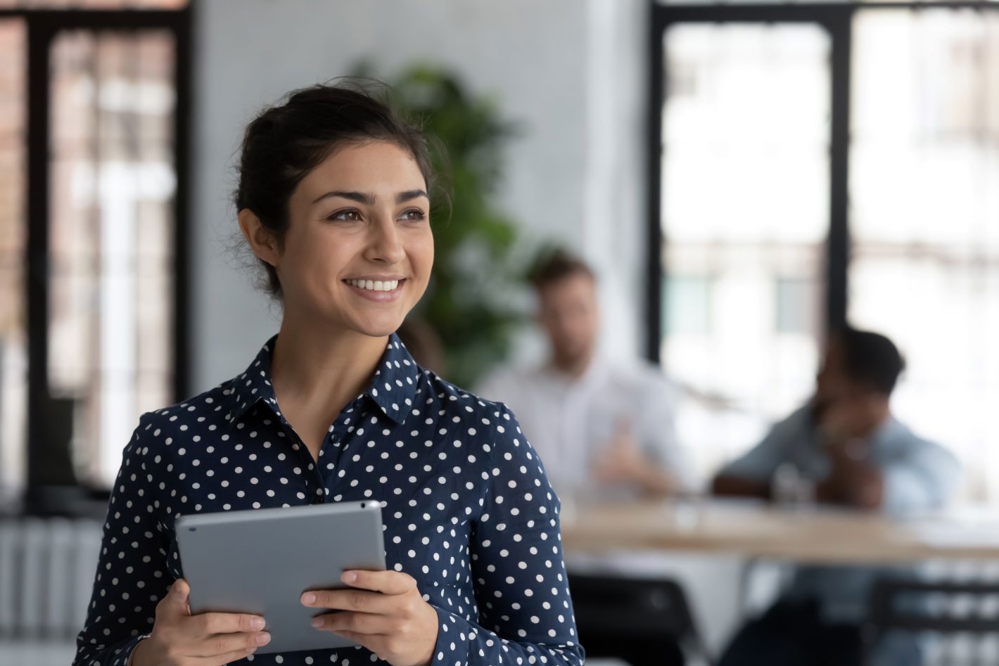 Woman holding tablet Woman holding tablet