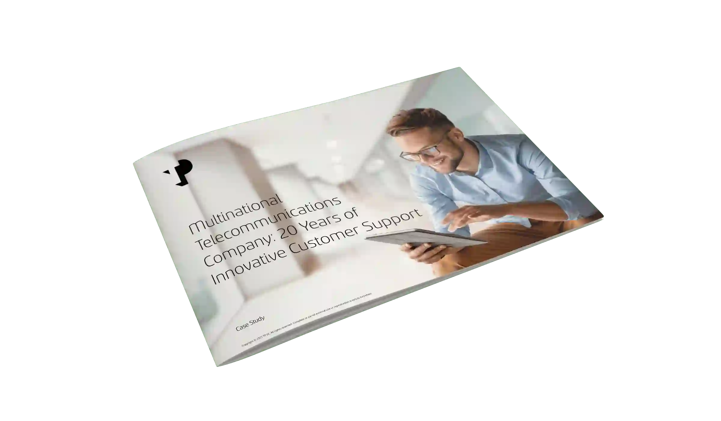 Young professional using a tablet, symbolizing innovation and digital solutions.